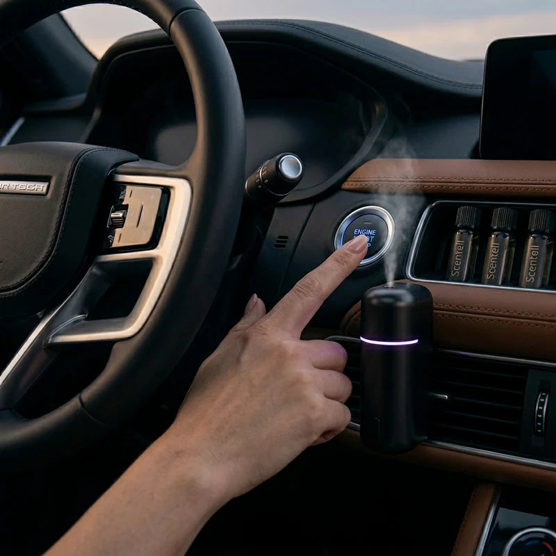 Scentell diffuser mounted in a car vent